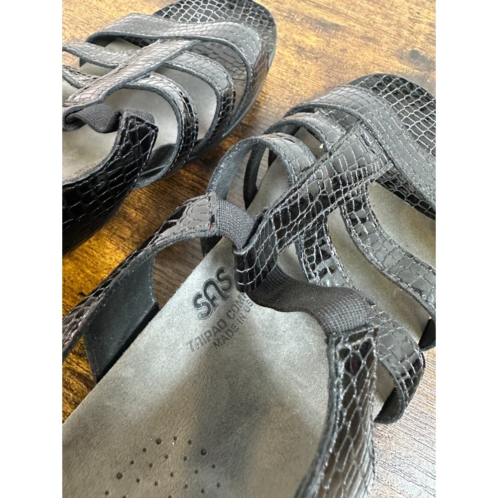 SAS Allegro Comfort Crocodile Embossed Leather Sandals Made in USA Size 10 W - Picture 8 of 15